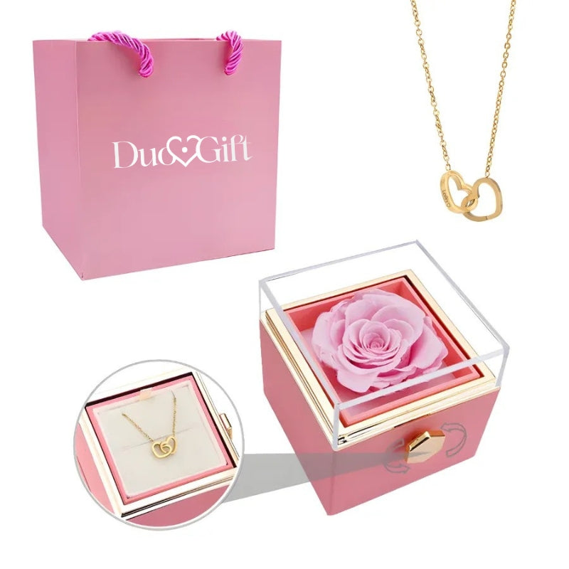 Duogift™ – Collier Deux Cœurs + Boîte Rotative