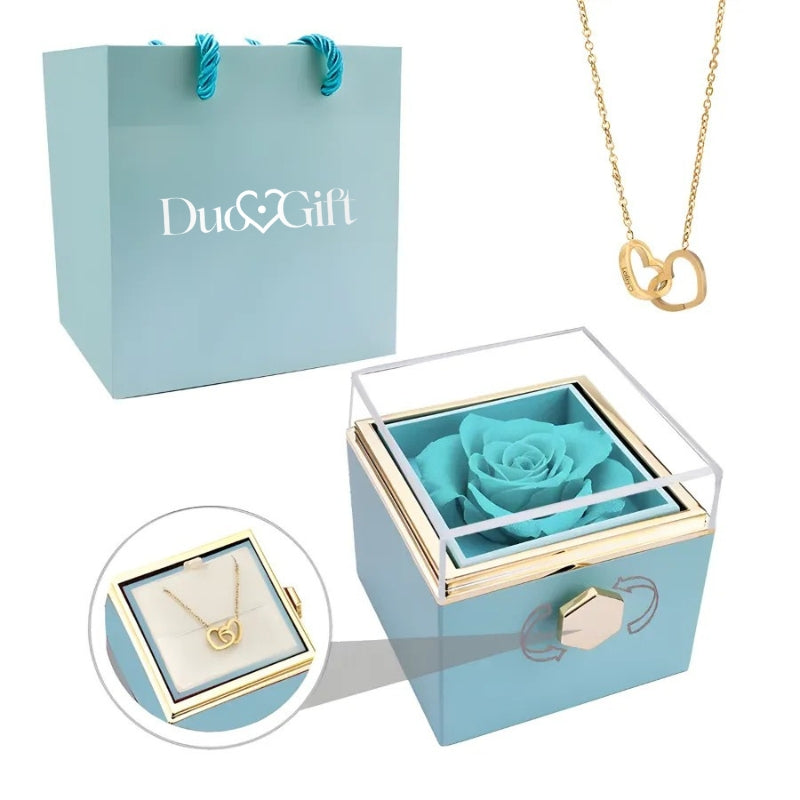 Duogift™ – Collier Deux Cœurs + Boîte Rotative