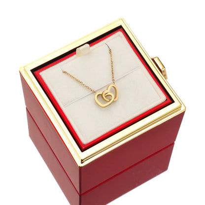 Duogift™ – Collier Deux Cœurs + Boîte Rotative