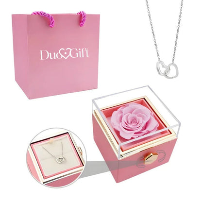 Duogift™ – Collier Deux Cœurs + Boîte Rotative
