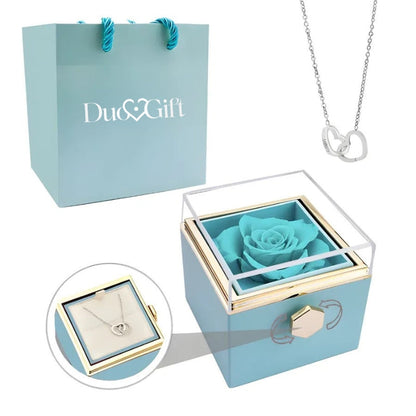 Duogift™ – Collier Deux Cœurs + Boîte Rotative