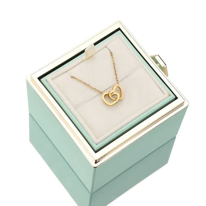 Duogift™ – Collier Deux Cœurs + Boîte Rotative