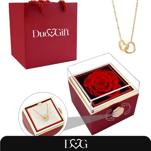 Duogift™ – Collier Deux Cœurs + Boîte Rotative