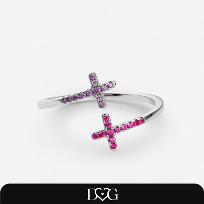 Bague Double Croix
