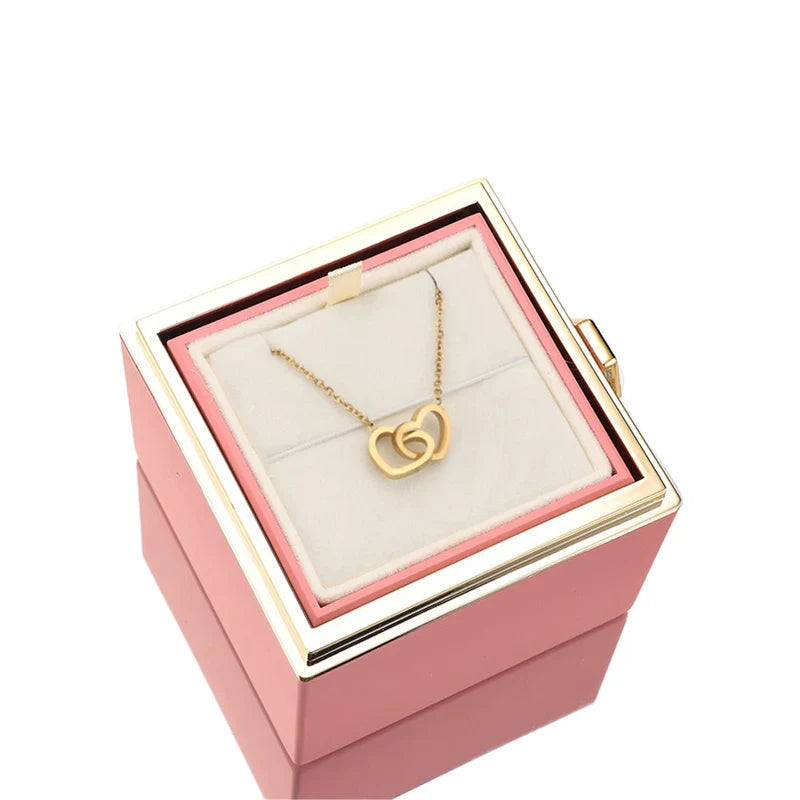 Duogift™ – Collier Deux Cœurs + Boîte Rotative