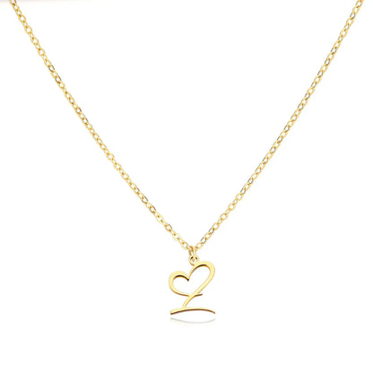 Collier Lettre En Cursive Cœur