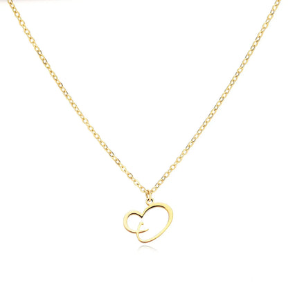 Collier Lettre En Cursive Cœur