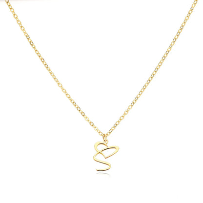 Collier Lettre En Cursive Cœur