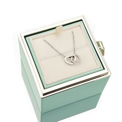 Duogift™ – Collier Deux Cœurs + Boîte Rotative